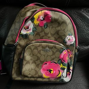 Coach medium signature flowered backpack